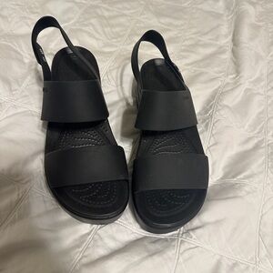 CROCS Black Platform Sandals